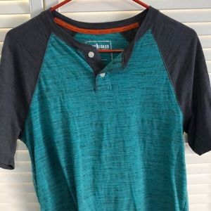 Aqua Blue with Gray Sleeves Mens Tee Shirt Kohl’s